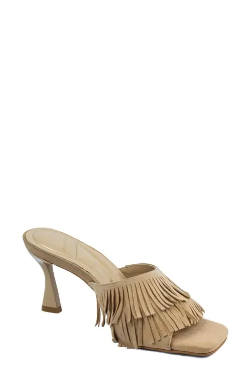 Darby Slide Sandal in Silver Leather