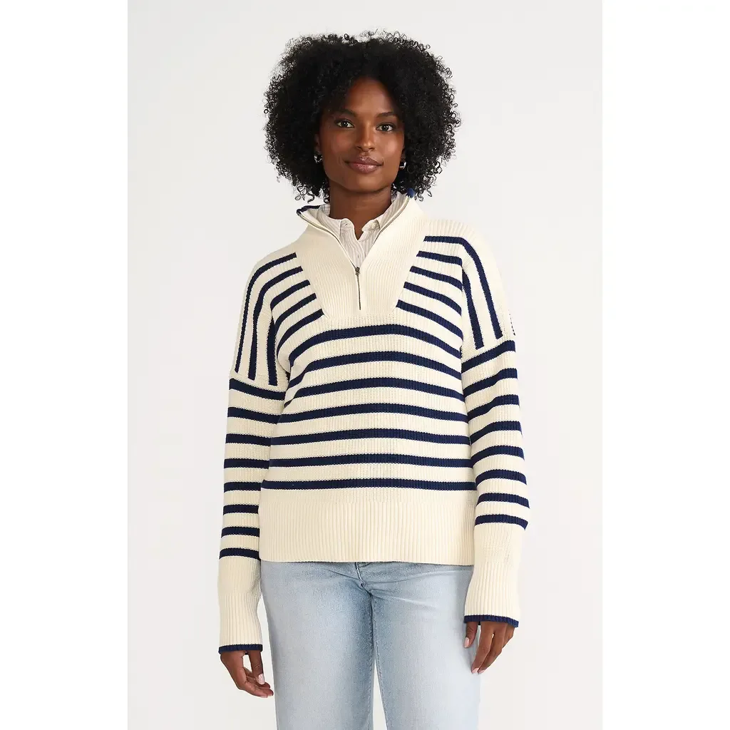 Drifter Cotton Quarter Zip Pullover Sweater by Lands' End