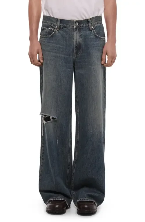 Ripped Wide Leg Jeans by Helmut Lang