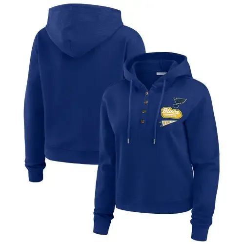 WEAR by Erin Andrews St. Louis Blues Waffle-Knit Pullover Hoodie by WEAR by Erin Andrews