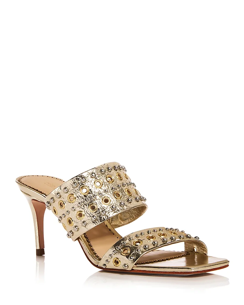 Sutton Embellished Metallic Leather Sandals by Cinq a Sept