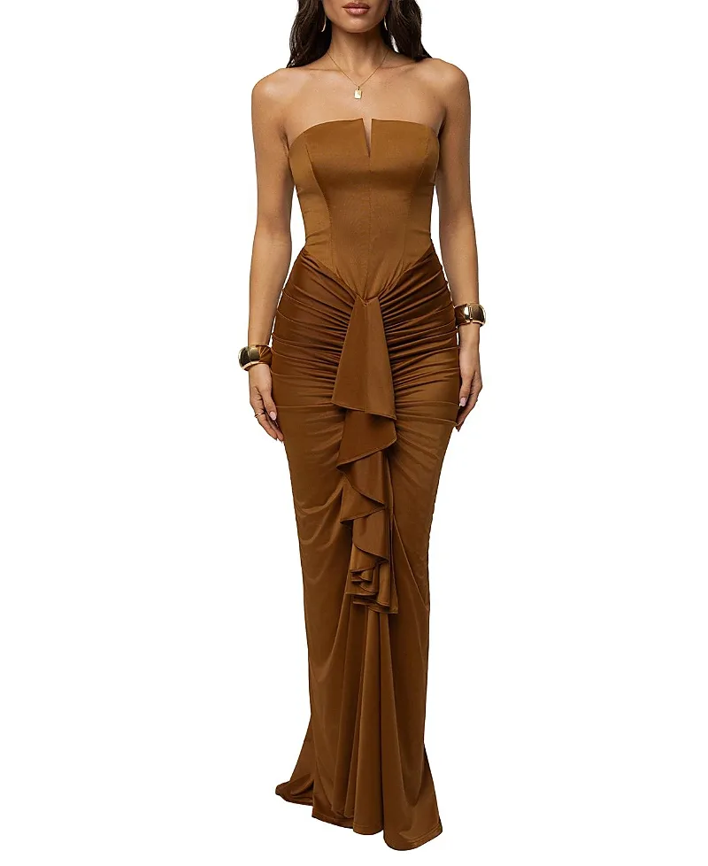 Isabella Strapless Maxi Gown by Jluxlabel