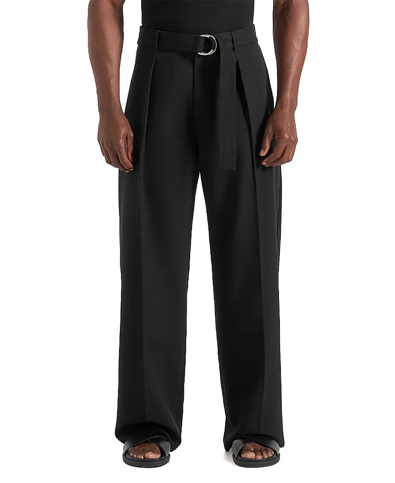 Loic Wide Leg Tailored Trousers with Belt by Maniere De Voir
