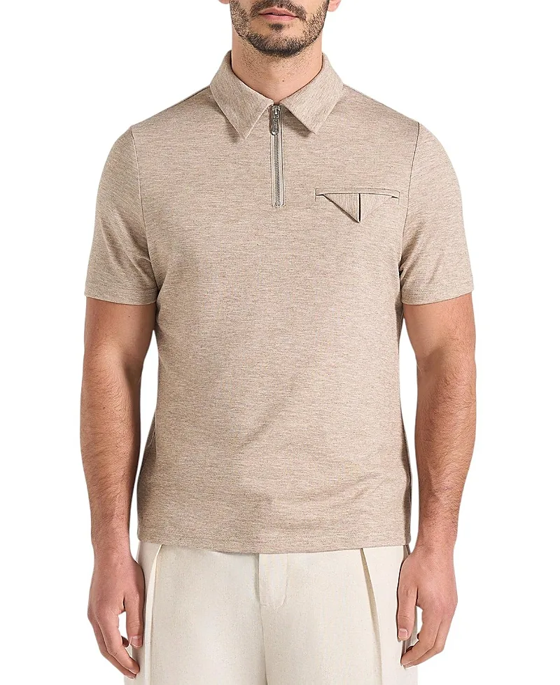 Cassian Zip Polo Shirt by Maniere De Voir