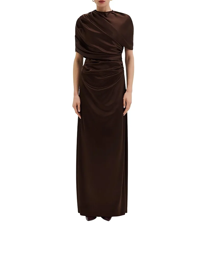 Cassia Draped Fitted Maxi Dress by Malina