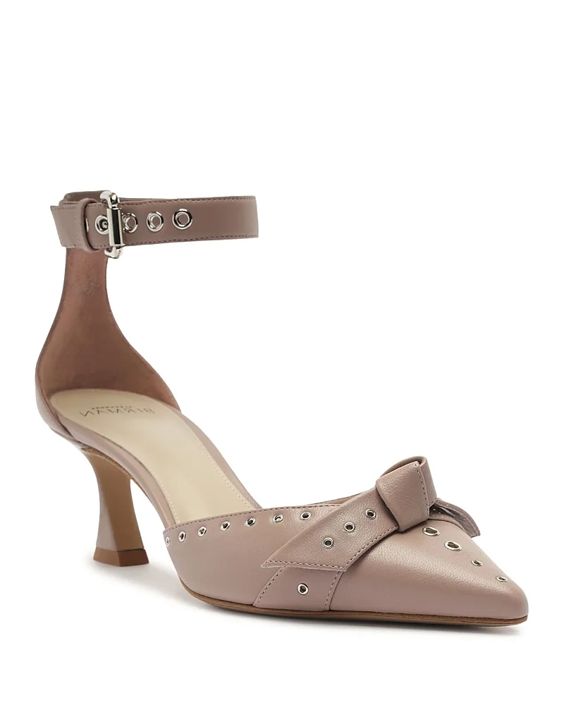 Clarita 60 Leather Eyelet Ankle Strap Pumps by Alexandre Birman