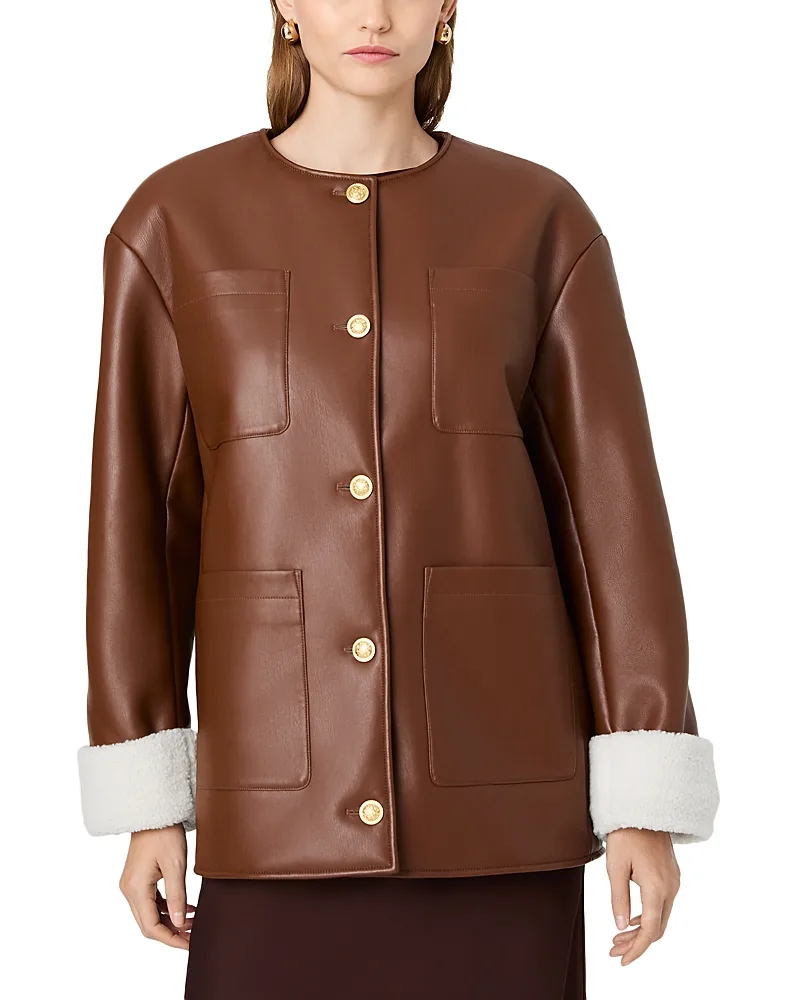 Porto Faux Leather Jacket by French Connection