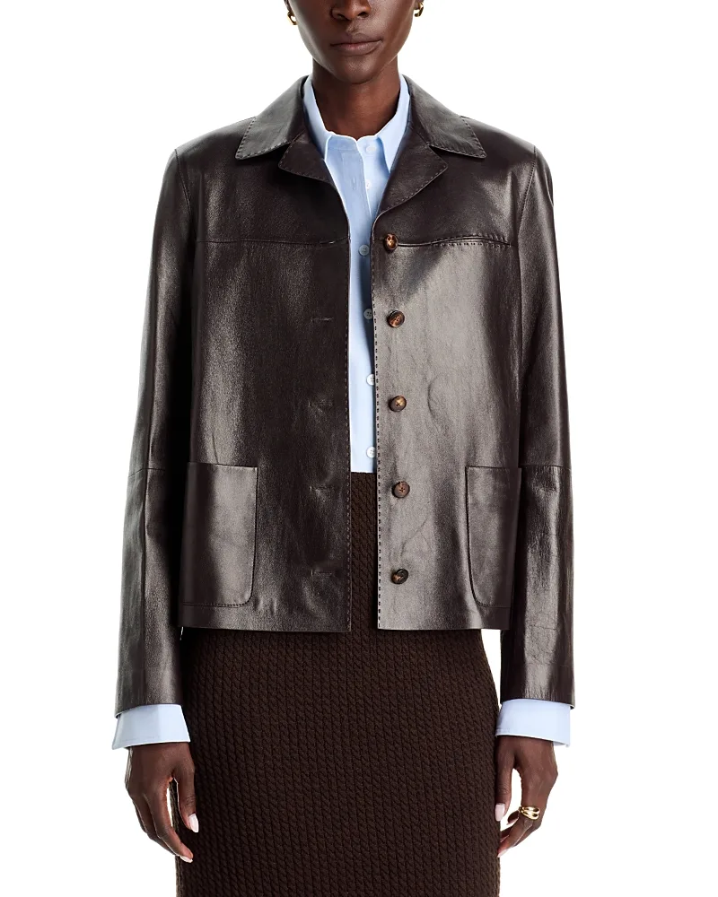 Patch Pocket Leather Jacket