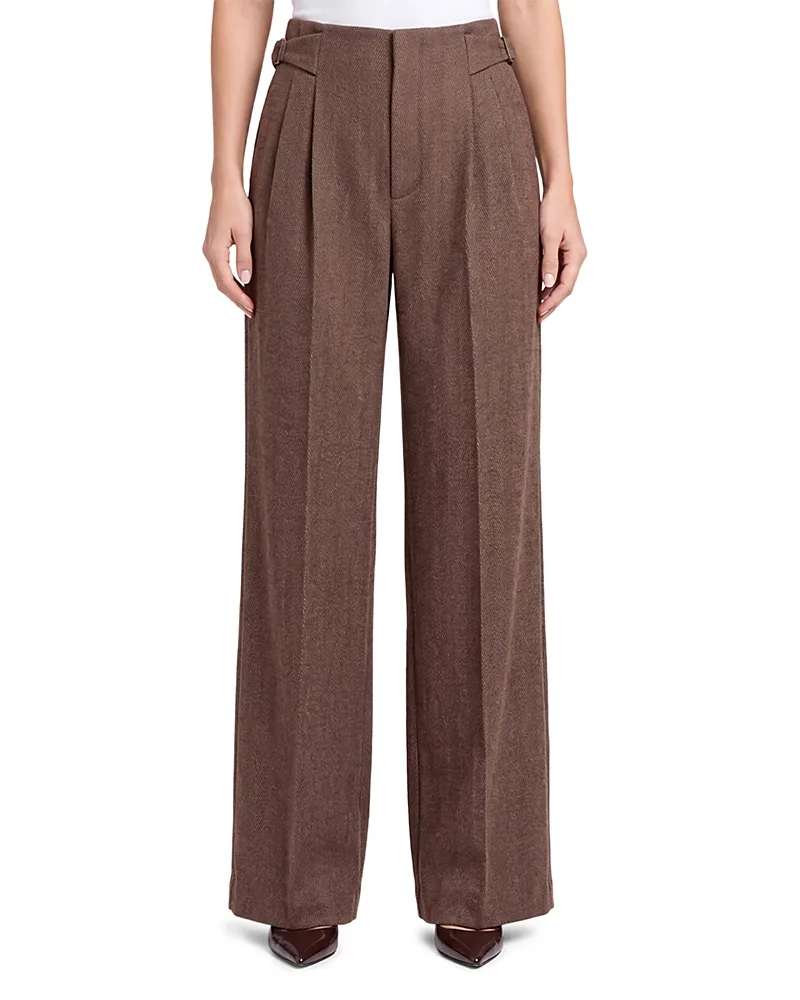 Pleated High Rise Wide Leg Trousers by Liverpool Los Angeles