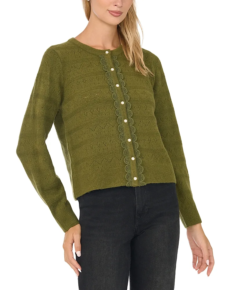 Crewneck Cardigan Sweater by CeCe