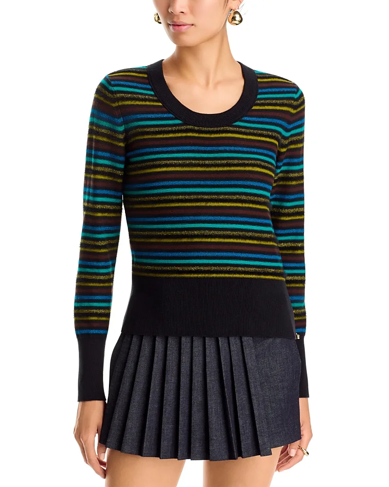 St. Germain Cotton Combo Stripe Poor Boy Sweater by Sonia Rykiel