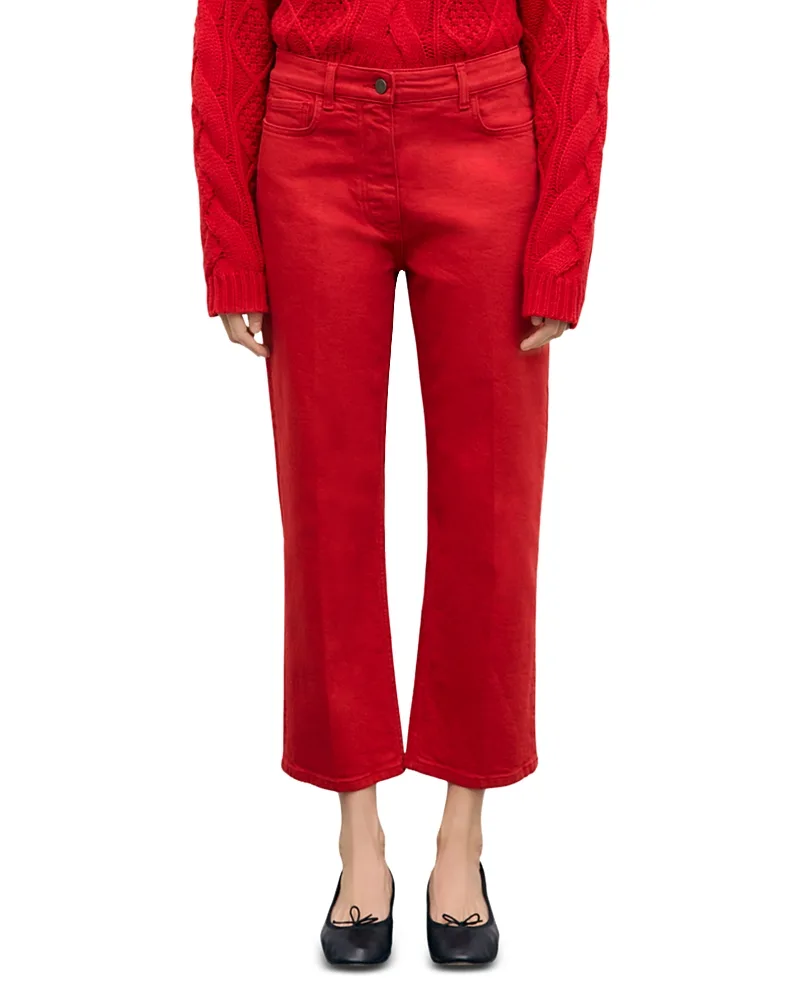 Cotton Stretch High Rise Straight Jeans by Gerard Darel