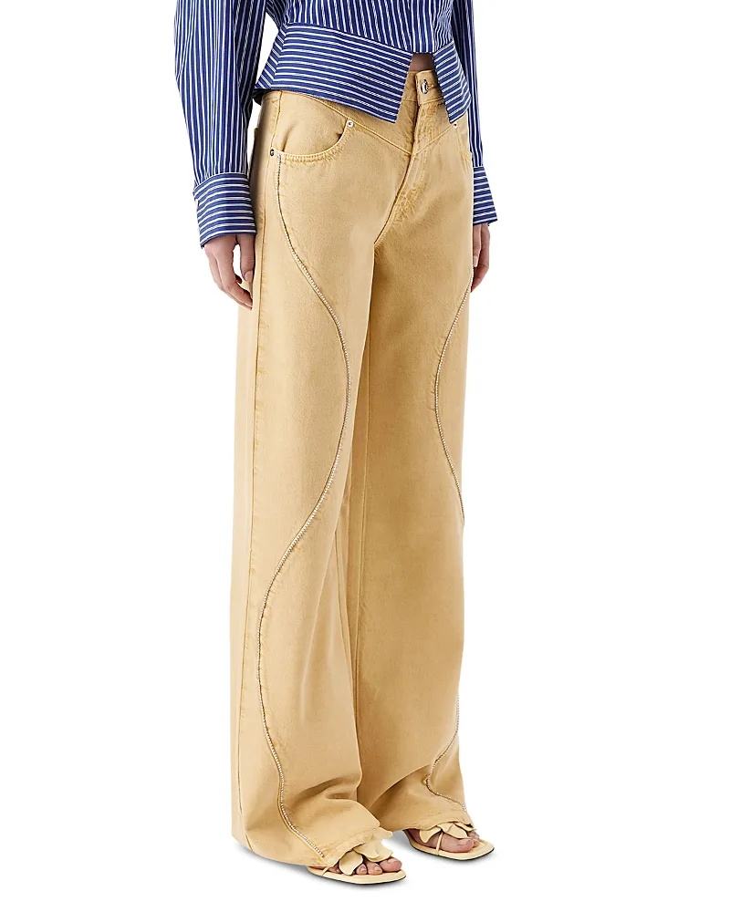 Prad Rhinestone Trim Trousers by Tresse