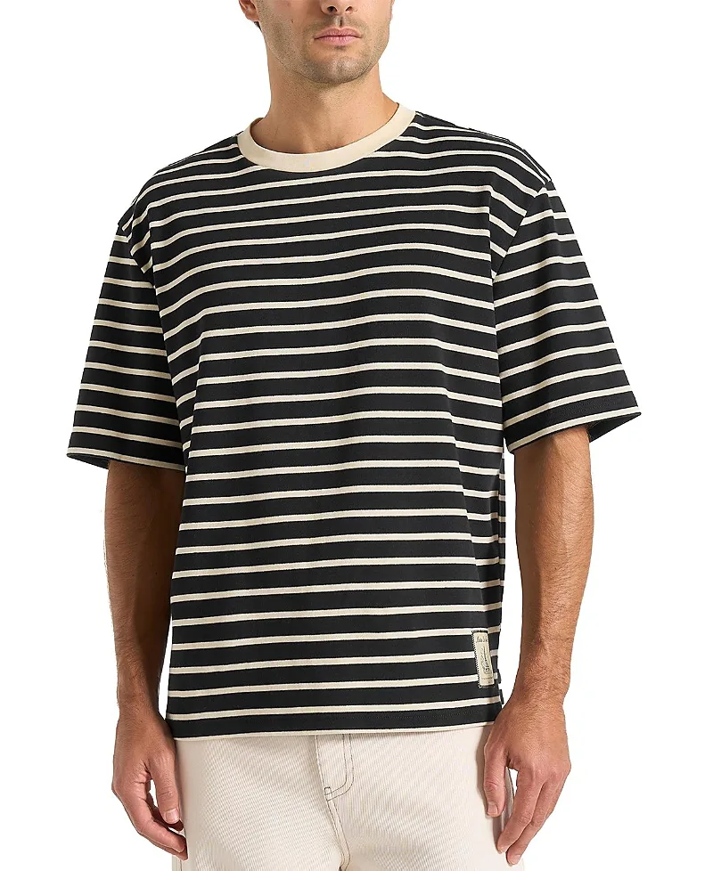 Riley Striped Relaxed Fit Cotton T-Shirt by Maniere De Voir