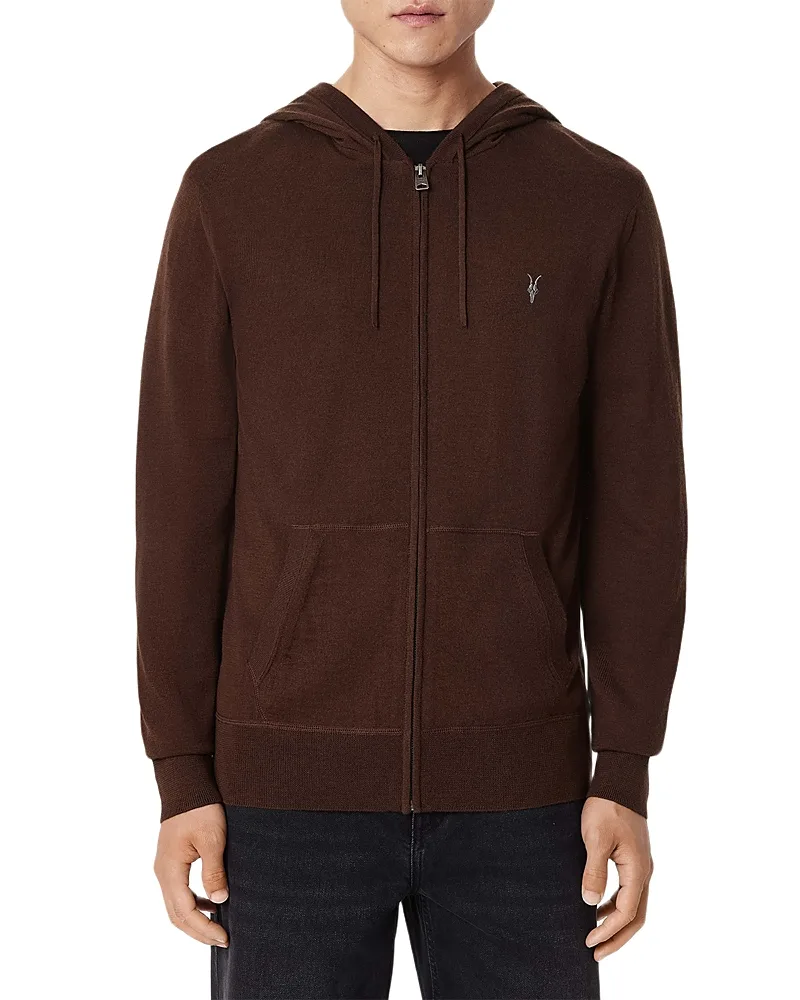 Mode Merino Wool Slim Fit Full Zip Hoodie by AllSaints