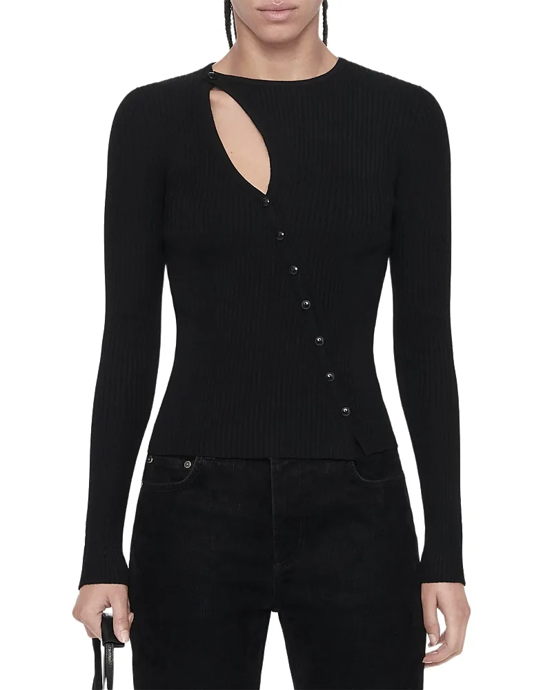 Cruz Cutout Asymmetrical Button Front Top by AllSaints
