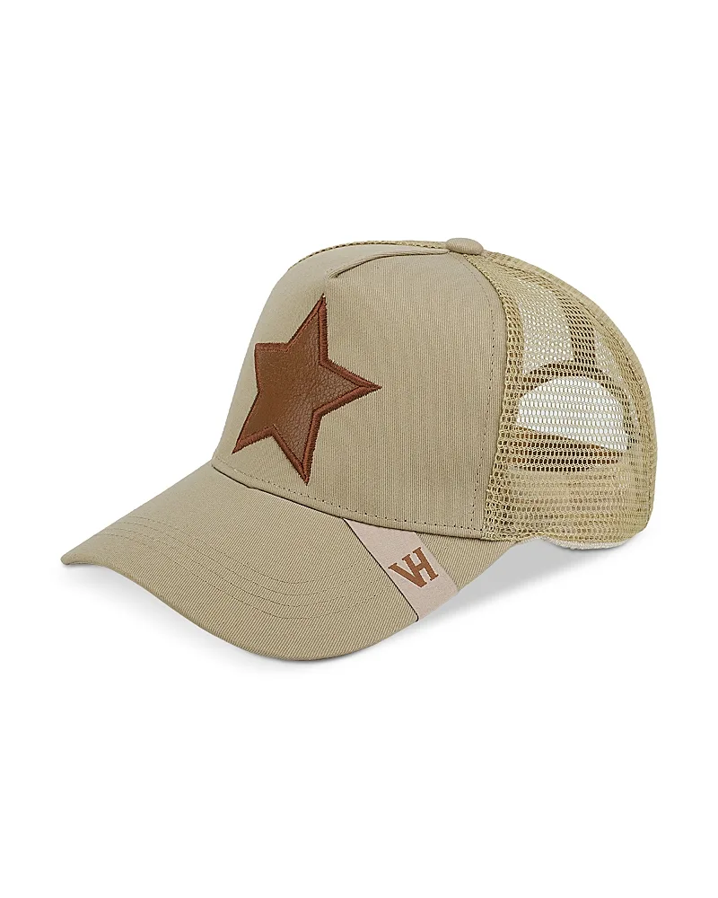 Cracked Leather Star Trucker Hat by Vintage Havana