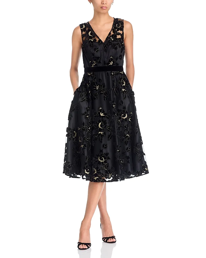 V Neck Cutout Sleeveless Dress by Eliza J