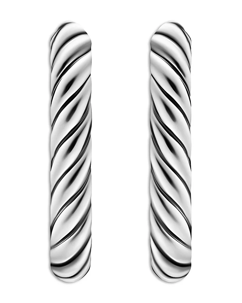 Dy Madison Cable Hoop Earrings in Sterling Silver, 29.5mm by David Yurman