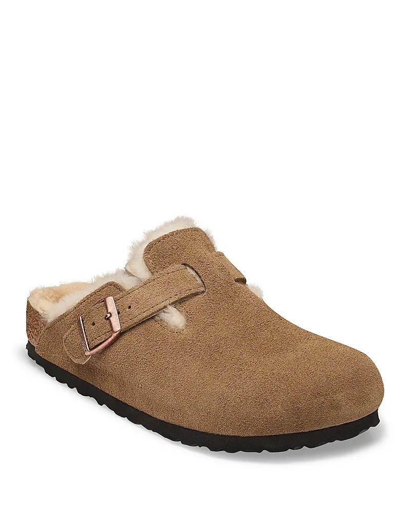 Boston Suede & Shearling Clogs