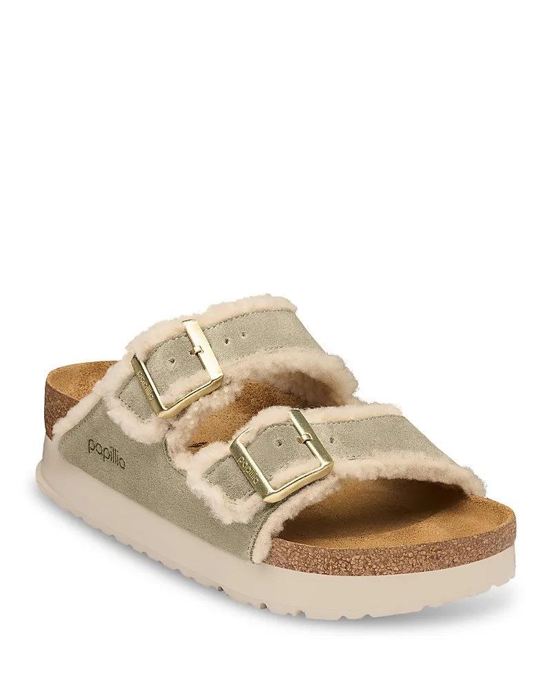Arizona Suede Shearling Lined Platform Sandals