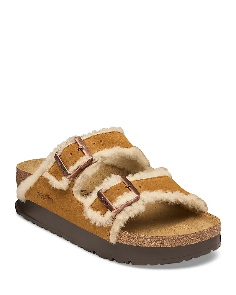 Arizona Suede Shearling Lined Platform Sandals