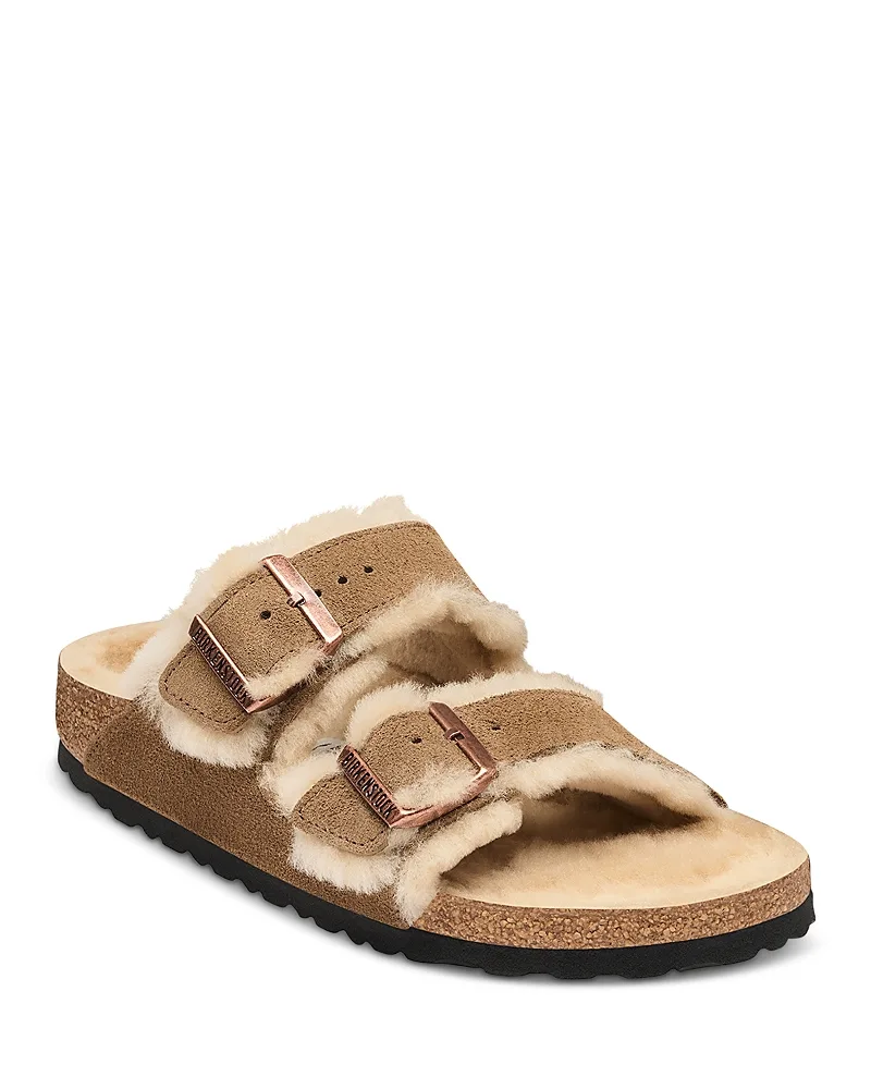 Arizona Shearling Lined Suede Sandals by Birkenstock