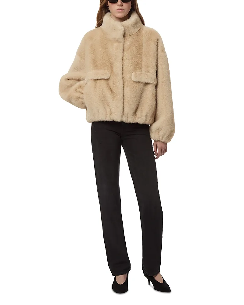 Iris Shaved Faux Fur Bomber Coat by Apparis