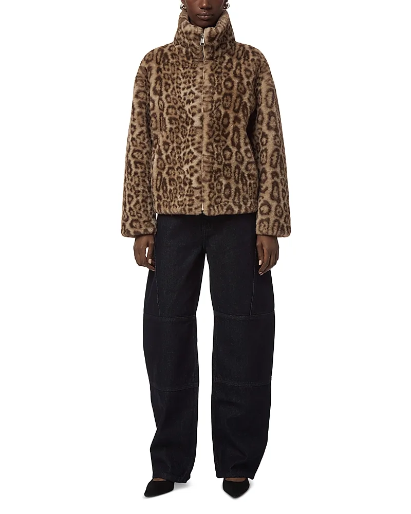 Brooks Leopard Faux Fur Coat by Apparis