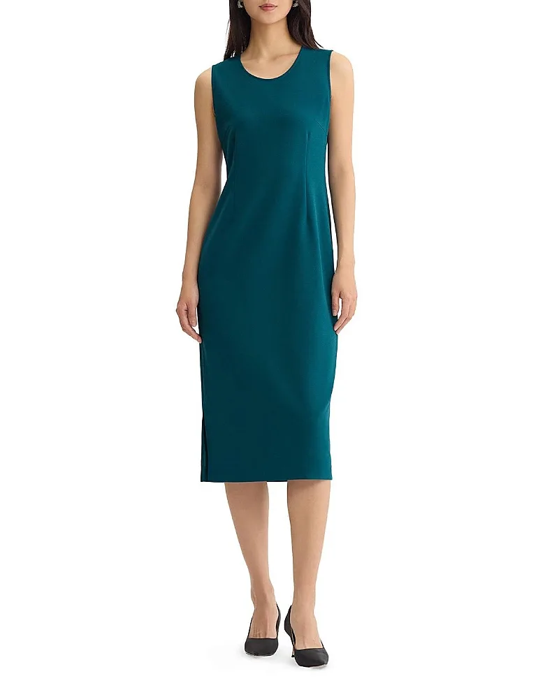 Stretch Deco Crepe Sheath Midi Dress by Ming Wang