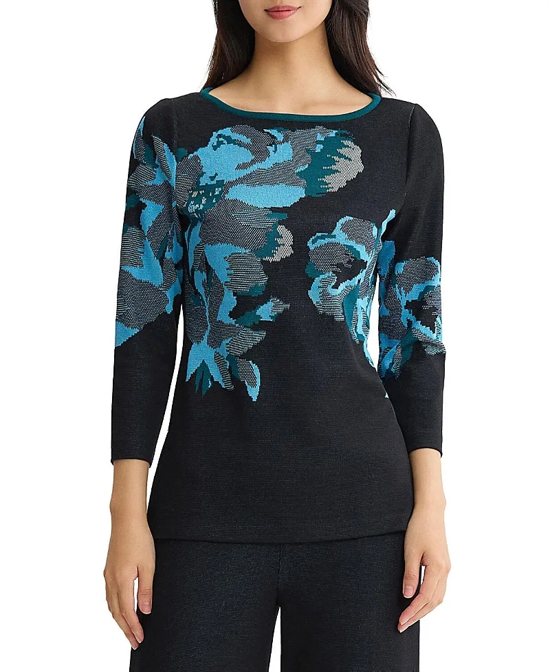 Floral Jacquard Soft Knit Tunic by Ming Wang