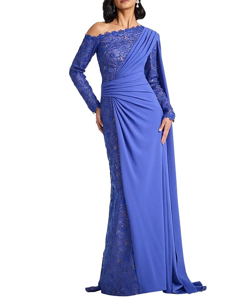 Ravelle Embroidered Cape Gown by Tadashi