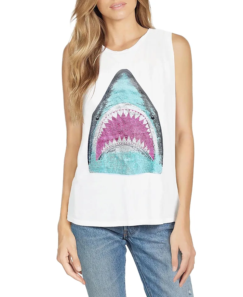 Kel x Crystal Shark Tee by Lauren Moshi