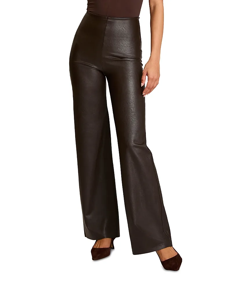 Faux Leather Wide Leg Pants by Commando