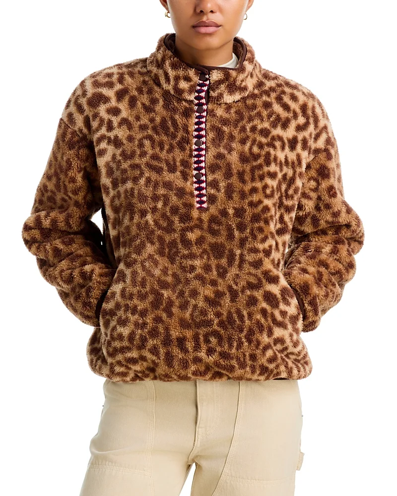 Ridge Printed Mocked Neck Pullover Jacket by Xirena