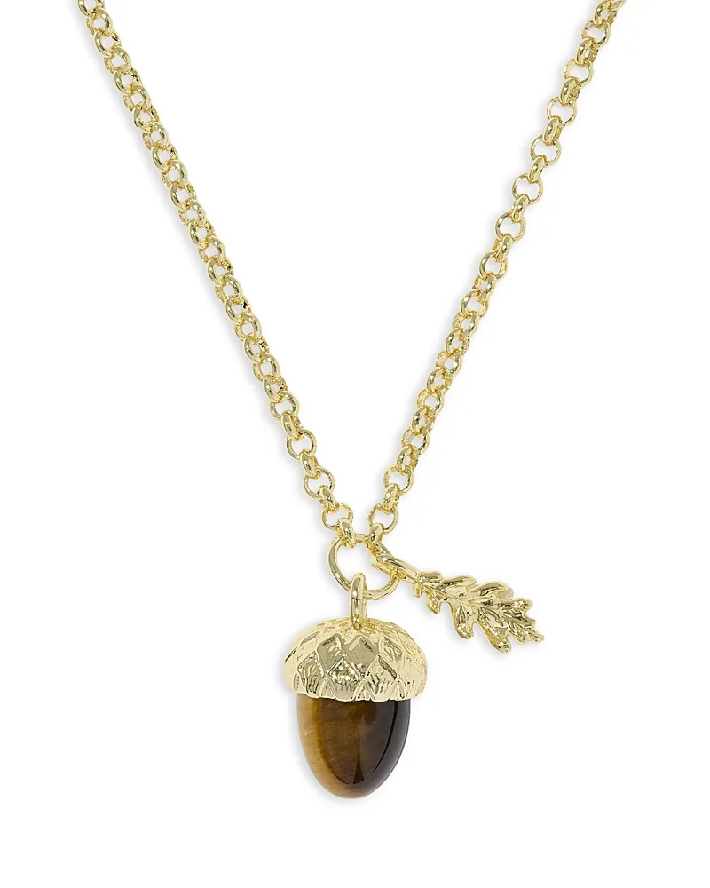 Tigers Eye Acorn Pendant Necklace, 16 by Kendra Scott