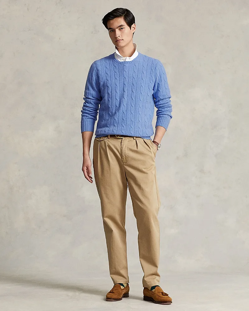 Cashmere Cable Knit Crewneck Sweater by Polo Ralph Lauren