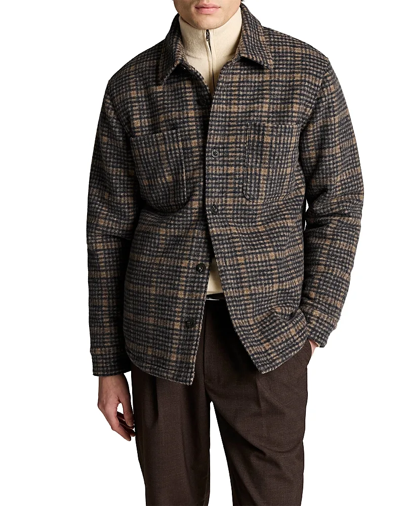 Sherpa Lined Check Shirt Jacket by Vince