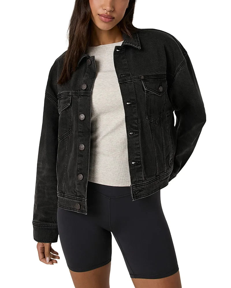 Cotton Blend Denim Trucker Jacket by Vuori