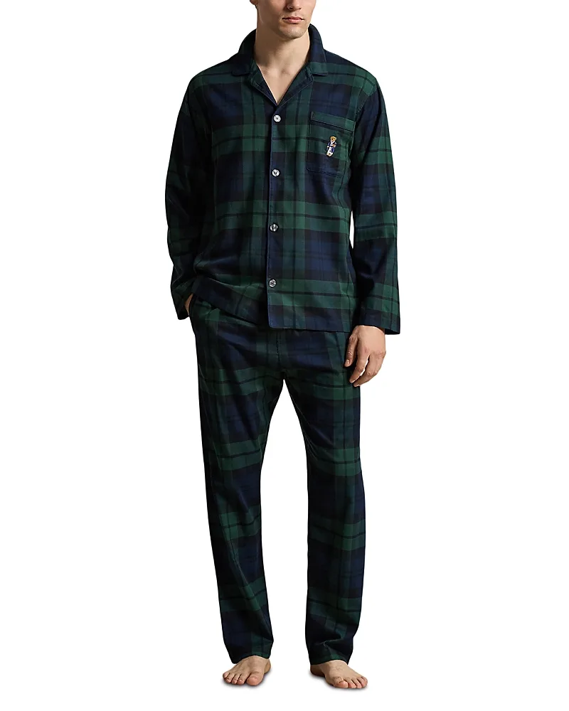 Polo Bear Plaid Flannel Pajama Set by Polo Ralph Lauren