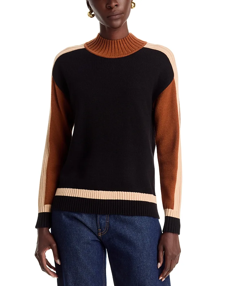 T Tahari Mock Neck Colorblock Sweater by Tahari