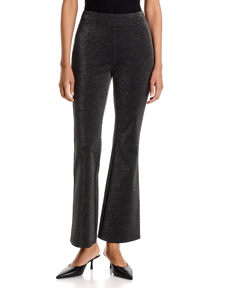 T Tahari Pull on Metallic Kick Flare Pants by Tahari