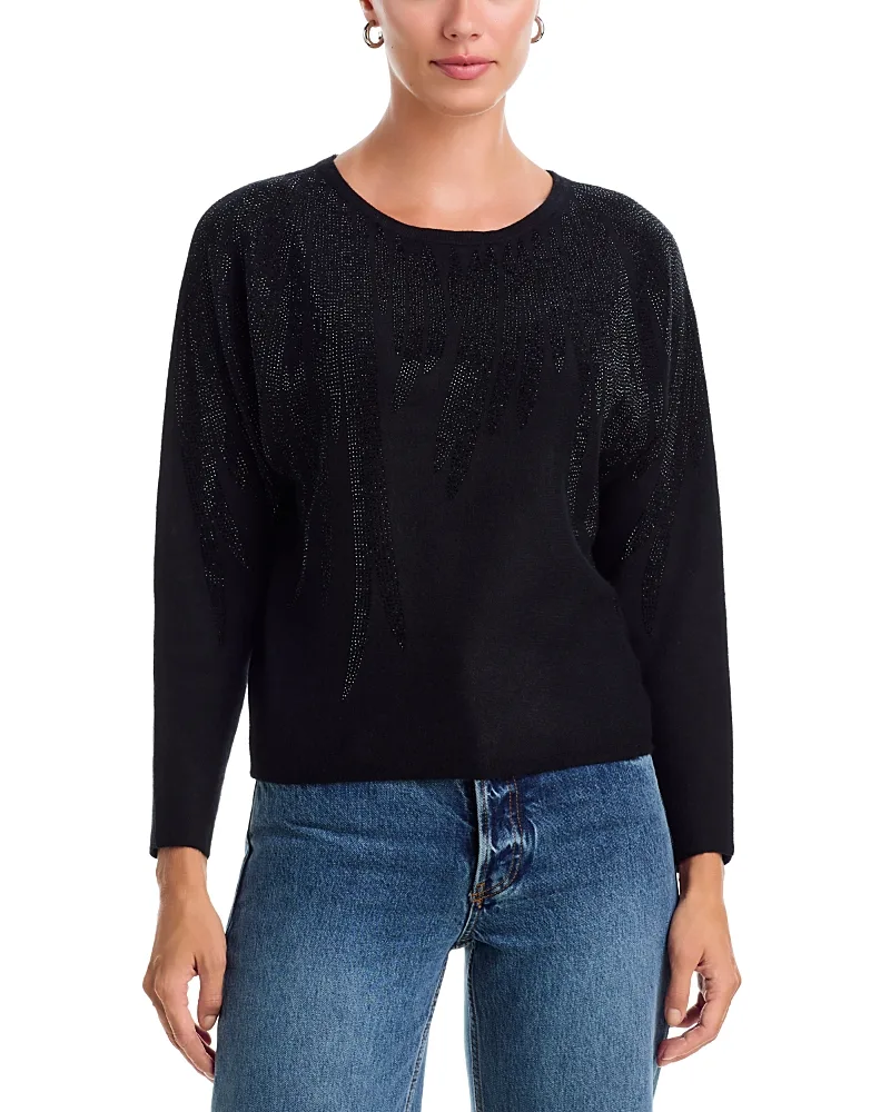 T Tahari Feather Hotfix Dolman Sleeve Sweater