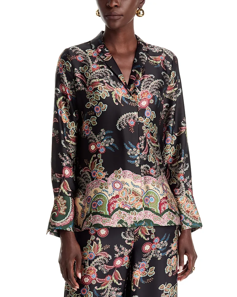 T Tahari Notch Lapel Shirt by Tahari