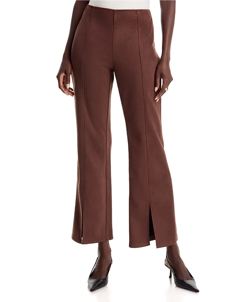 T Tahari Faux Suede Split Hem Flare Pants by Tahari