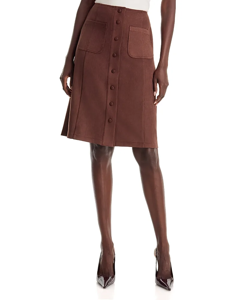 T Tahari Faux Suede Patch Pocket Skirt by Tahari