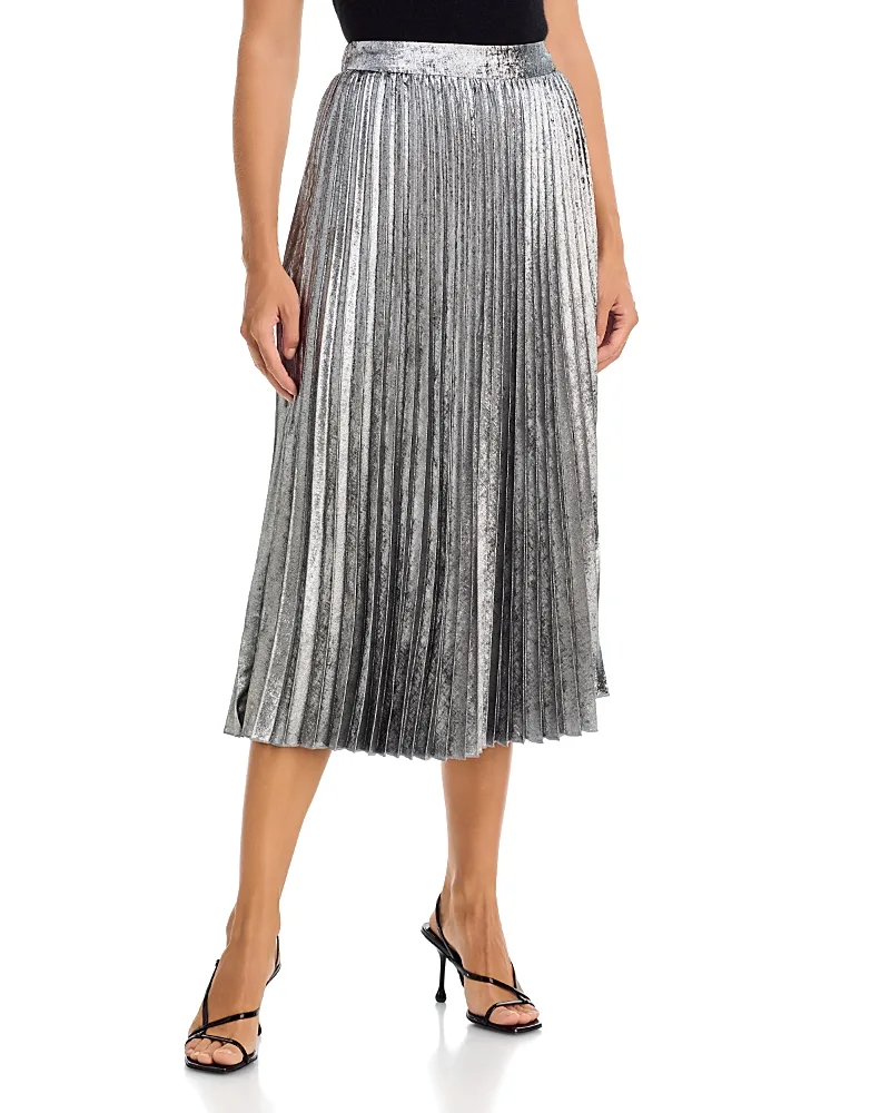 T Tahari Pull on Pleated Midi Skirt by Tahari