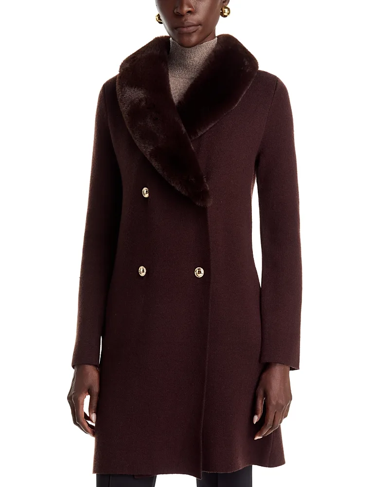 T Tahari Faux Fur Shawl Collar Jacket by Tahari