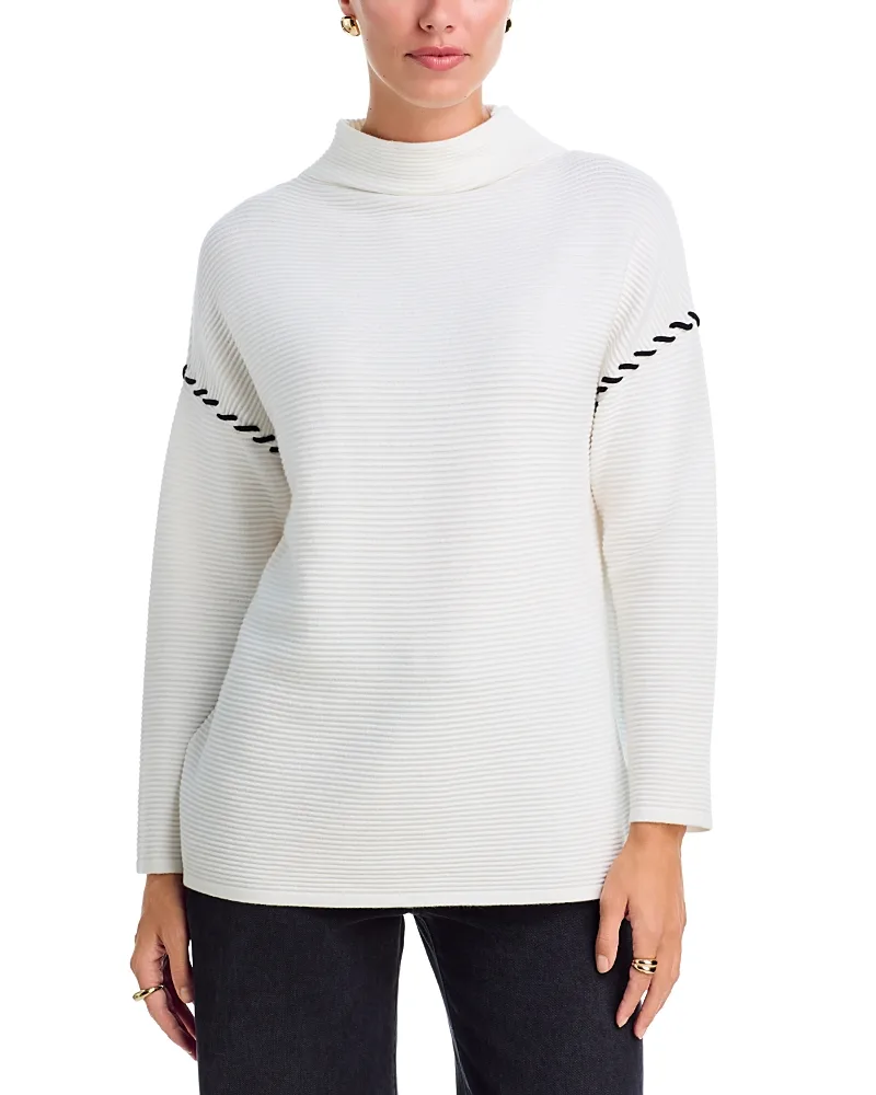 T Tahari Whip Stitch Ottoman Knit Sweater by Tahari