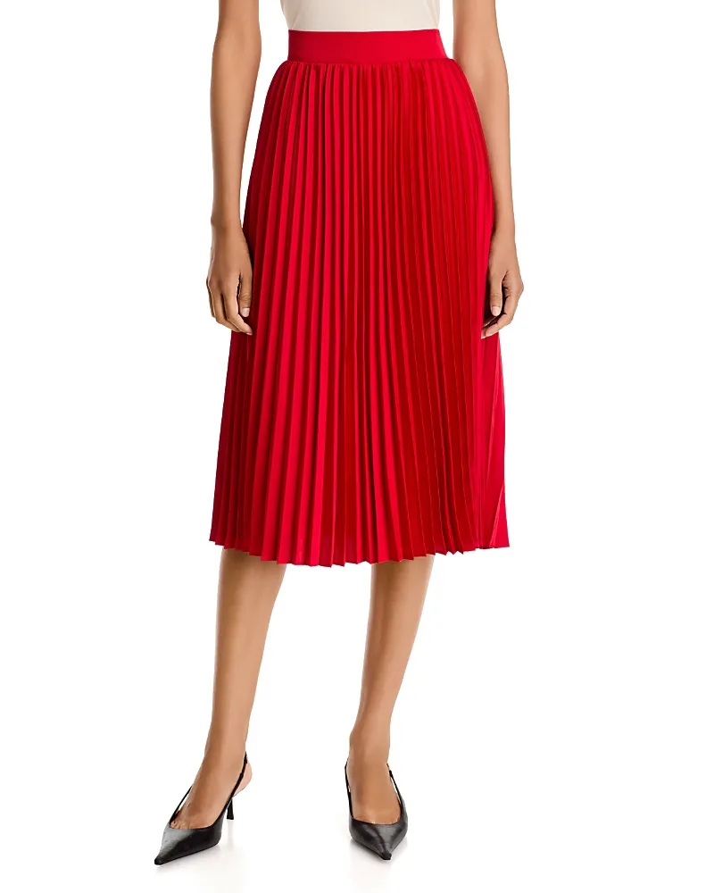 T Tahari Pull on Pleated Midi Skirt